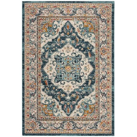 Safavieh 2 ft. 3 in. x 8 ft. Phoenix 100 Power Loom Area RugIvory & Blue PHX154M-28